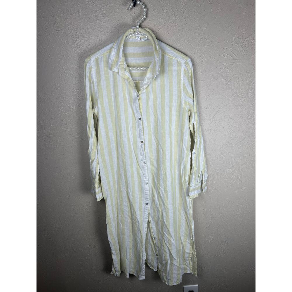 Cynthia Rowley Linen Dress Size Small Pastel Stripes Spring Coquette Midi Summer